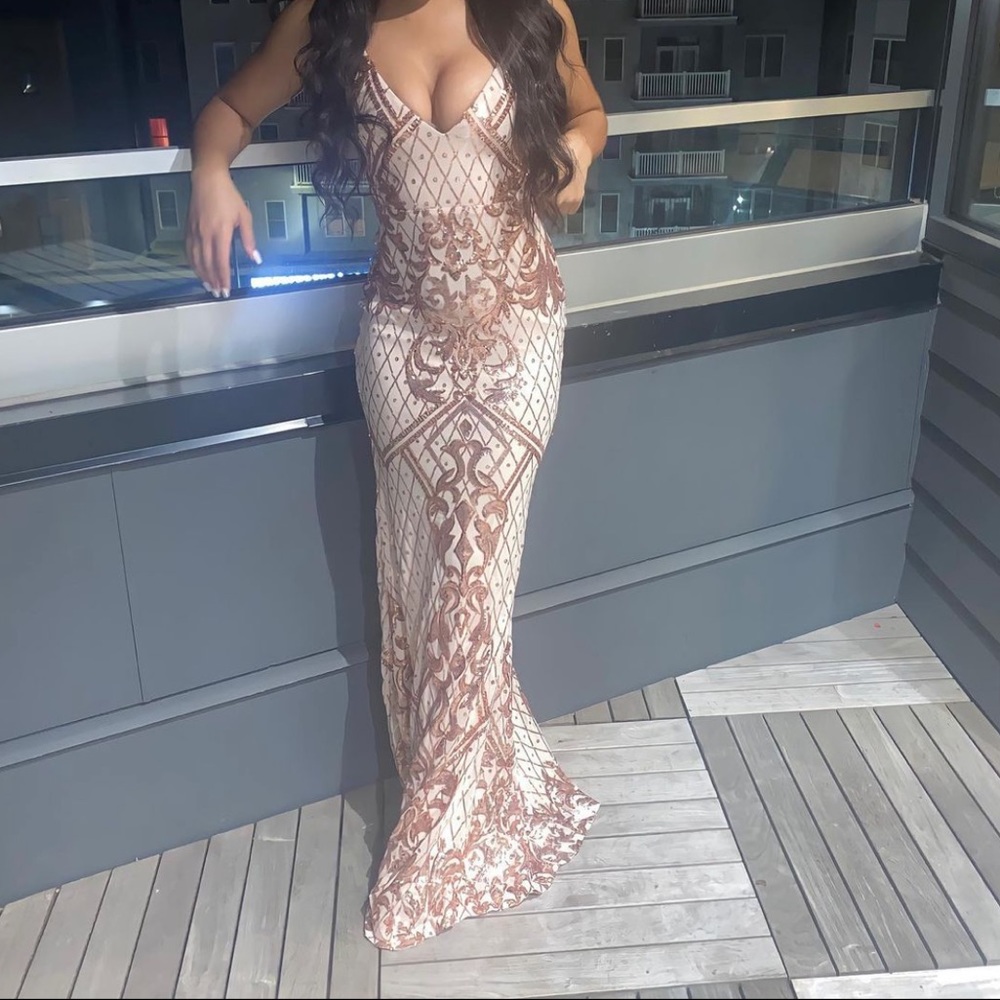 rose gold sequin dress